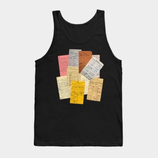 Vintage Library Book Cards // Bibliophile Reader Nostalgia Design Tank Top